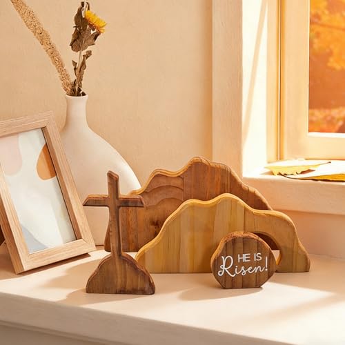 Empty Tomb Easter Scene and Cross Religious Jesus Tomb Easter Kit