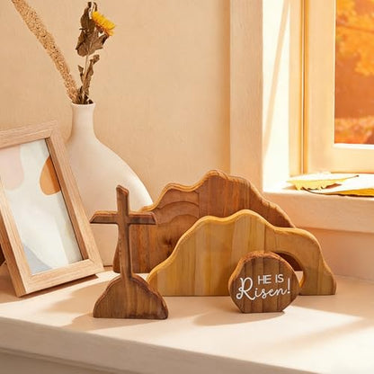 Empty Tomb Easter Scene and Cross Religious Jesus Tomb Easter Kit