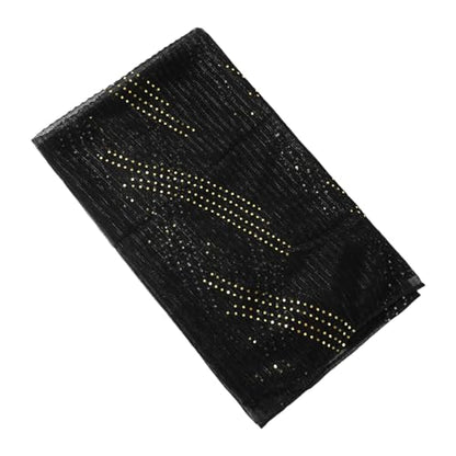 GERINLY Fashion Scarves for Women Lightweight Lace Printed Scarf Shawl Wrap - color: Inkysequin