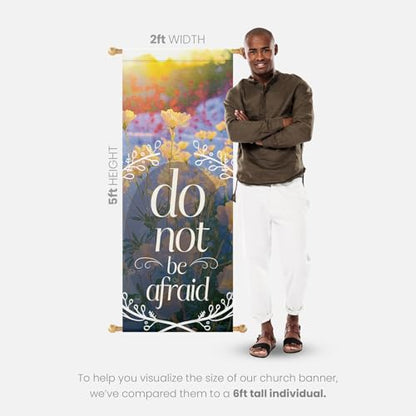Church Banners with Scripture - Church Banners For Sanctuary Wall Worship - Welcome Religious Praise Hanging Signs Decorations For Church - Sets of Christian Flexible Banner Patterns Designs - 4 PC