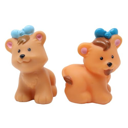 Little People Replacement Parts for Fisher-Price Noah's Ark, Zoo or Safari Playset H9182 - Replacement Pair of Lion Cubs with Blue Butterflies on Their Heads