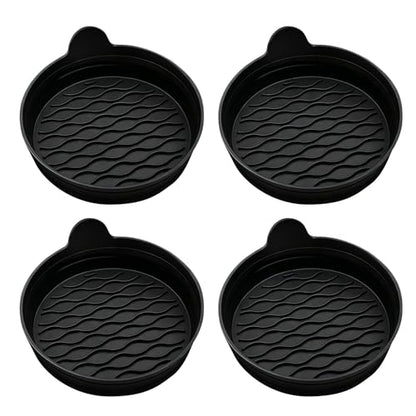 Black Silicone Car Cup Holder Coasters, Set of 4, Car Cup Holder Inserts, Interior Trim Accessories for Sedan, SUV and Pickup Truck