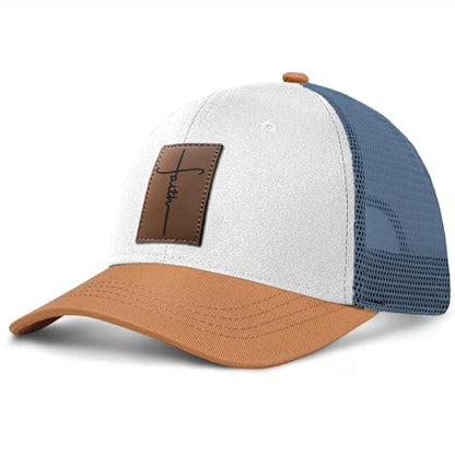 Christian Hats for Men & WomenJesus Cross HatChristianReligious GiftsforVarious Festivals&BirthdaysFaith Baseball/Trucker Cap - color: White