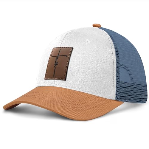 Christian Hats for Men & WomenJesus Cross HatChristianReligious GiftsforVarious Festivals&BirthdaysFaith Baseball/Trucker Cap - color: White
