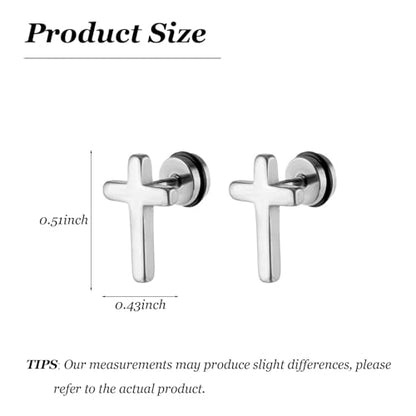 Small Gold Cross Earrings for Women Rhinestone Cross Stud Earrings Trendy Jewelry Gift - color: A: Silver Cross Earrings