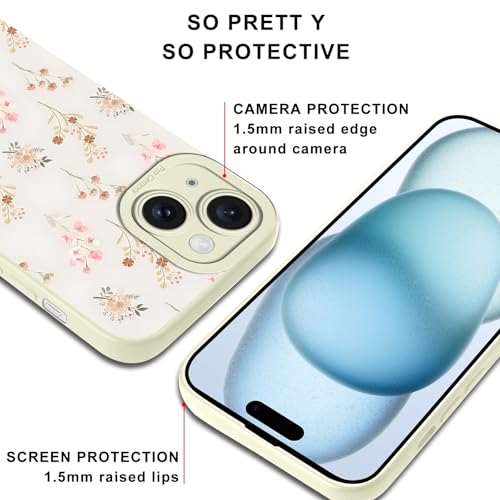 Aesthetics Jesus Christian Bible Verses Phone Case for iPhone 15 Case Flower Pattern Shockproof Soft Protective for Women Men Phone Cover Funda for iPhone 15 6.1 Inch - color: Aesthetics, size: for iPhone 15