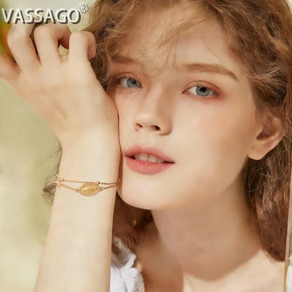 VASSAGO Virgin Mary Bracelet for Women Men Double-Sided Virgen de Guadalupe Rosary Bracelet Medal Handmade Braided Rope Catholic Christian Religious Jewelry Gift - color: Gold 8