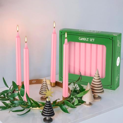 Pliadvbu Set of 20, 4 Inch Tall Unscented Rituals Candles for Altar Meditation Supplies RitualsTaper Candle (Pink, Set of 20) - color: Pink, size: Set of 20