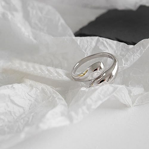 Handmade Rings 925 Sterling Silver Band Ring Adjustable Open Knuckle Rings Thumb Ring Statement Rings for Women Minimalist Jewelry - color: Pattern 2