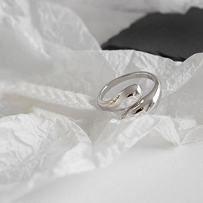 Handmade Rings 925 Sterling Silver Band Ring Adjustable Open Knuckle Rings Thumb Ring Statement Rings for Women Minimalist Jewelry - color: Pattern 2