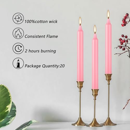 Pliadvbu Set of 20, 4 Inch Tall Unscented Rituals Candles for Altar Meditation Supplies RitualsTaper Candle (Pink, Set of 20) - color: Pink, size: Set of 20