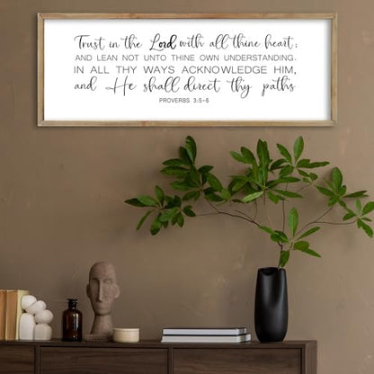 FZMHASLWW Christian Wall Art Proverbs 3:5-6, 32"×12", Wood - color: Proverbs 3:5-6 (Wood), size: 32"L x 12"W