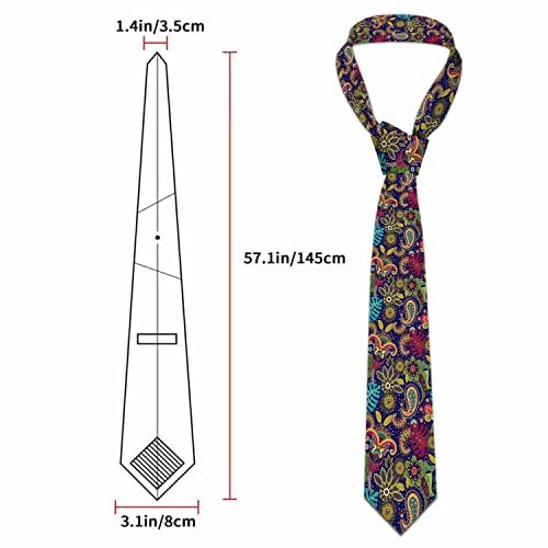 Love Red Heart Men's Tie Romantic Valentines Day Men's Necktie Ties for Mens Daily Wedding Party Business - color: Colorful Ethnic Floral