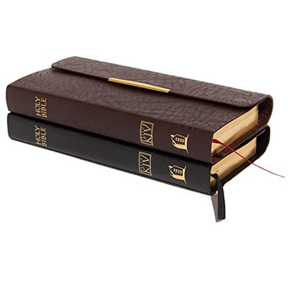 KJV Compact Checkbook Bible, Black Bonded Leather, Red Letter: King James Version, Holy Bible