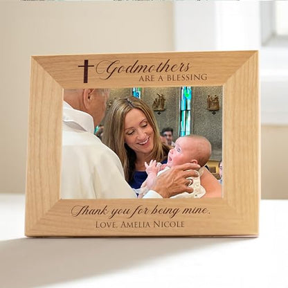Lifetime Creations Personalized Godmother Picture Frame: Personalized Godmother Gift, Engraved Godmother Frame, Holds a 4" x 6" photo (Landscape) - color: Custom - Godmothers, size: 4" x 6" Landscape