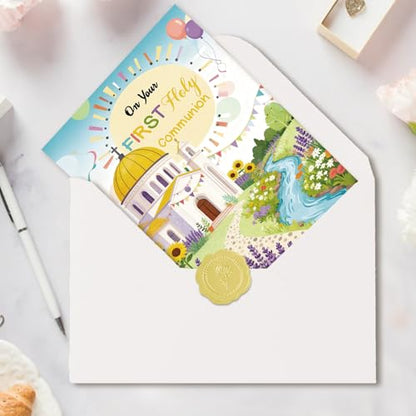 First Communion Card, Holy Communion Gift For Girls Boys - style: AM-441