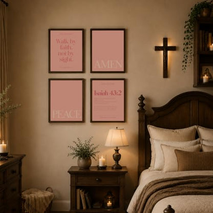 WEFKODO Pink Christian Bible Verse Motivational Wall Art 8x10 Unframed - color: white-bible3