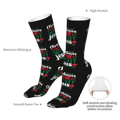 Happy New Year 2024 Unisex Sports Socks - Winter Casual Dress Fashion Socks - color: Jesus is the Reason for the Christmas Season2