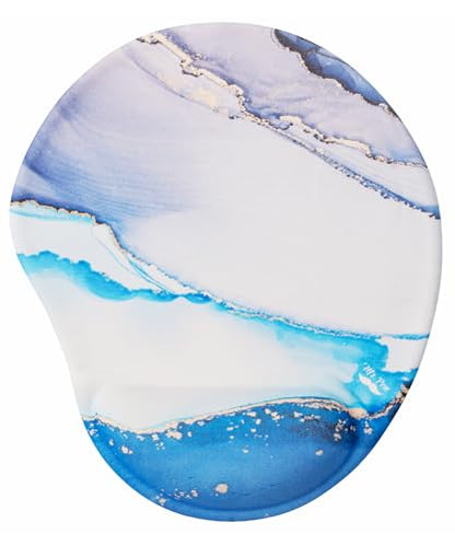 Mr. Pen- Ergonomic Mouse Pad with Wrist Rest, Glacial Blue Marble Design - color: Glacial Blue Marble