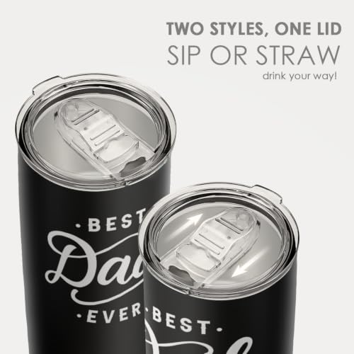 SANDJEST Dad Stainless Steel Curved Tumbler 20oz Coffee Travel Mug for Dad from Daughters or Sons - color: Dad 1