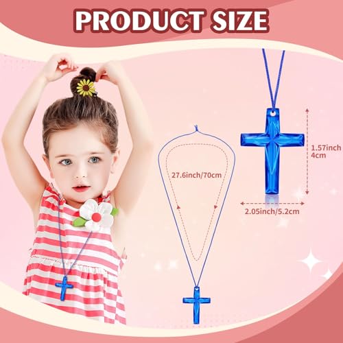 256 Pack Colorful Cross Necklaces Bulk for Church Events and Giveaways - color: 256PCS