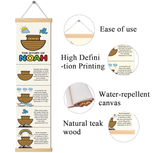 Noah's Ark Banner, Church Banner, Christian Rustic Hanging Door Flag, Farmhouse Decorations Outdoor Indoor, Church Activity Decor, Bible Lesson, Scripture and Words Decorations - color: Style 36