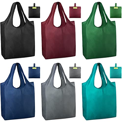 BeeGreen Foldable Travel Bag Reusable Gifts Bags - Reusable Grocery Bags Large Holiday Gifts Cloth Tote With Handles - Bulk Reusable Shopping Bags for Women (Beach Storage Washable Collapsible) - color: Black, Burgundy, Green, Blue, Gray, Turquoise