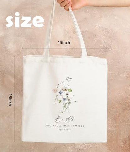 Inspirational Christian Bible Verse Foral Tote Bag for Women - color: Bible6