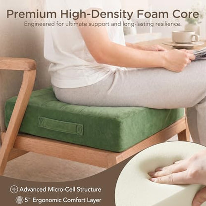 Codi Couch Cushion Replacements 2 Pack, 5 Inch High-Density Foam, 24 Inch - color: Green, size: 24 Inch (Pack of 2)