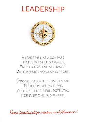 Leadership Appreciation Greeting Card & Unique Lapel Pin Gift, Excellent for Employee, Manager, Teacher, Student, Co-worker, Volunteer Recognition and Thanks - color: Leadership