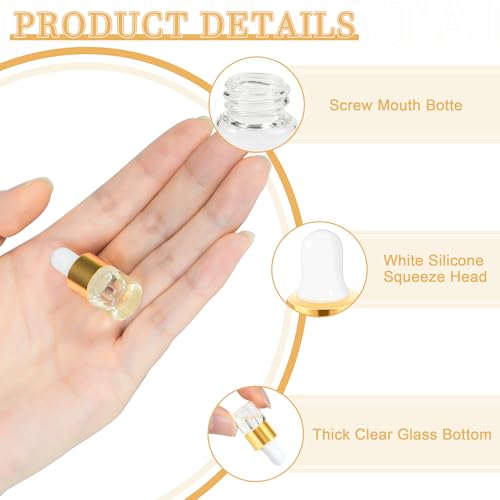 1ml Mini Glass Dropper Bottle for Essential Oil, 10pcs - style: 1ml