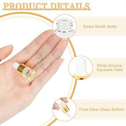 1ml Mini Glass Dropper Bottle for Essential Oil, 10pcs - style: 1ml