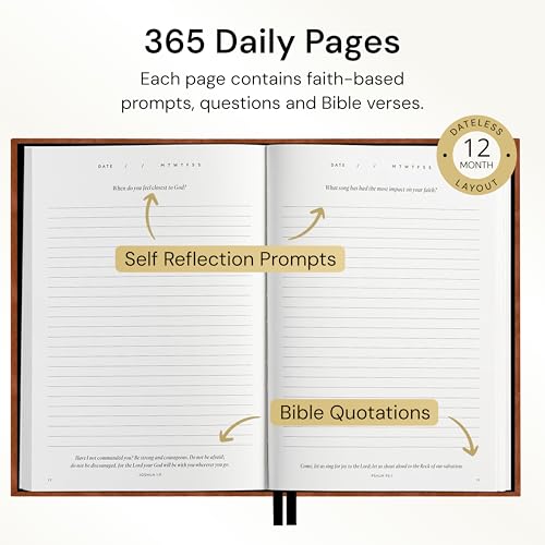 365 Days Of Faith Notebook, Prayer & Bible Study Notebook For Men, Christian Journal In Gift Box (Brown Hardback) - color: Brown Hardback