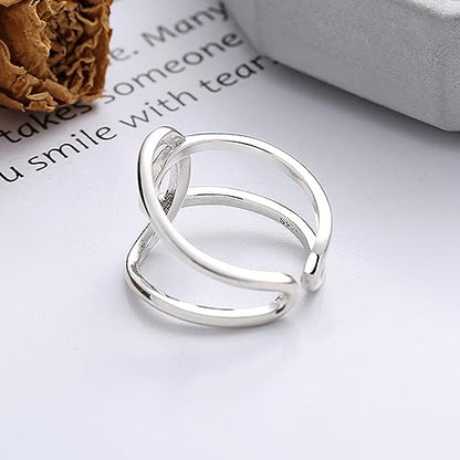 Handmade Rings 925 Sterling Silver Band Ring Adjustable Open Knuckle Rings Thumb Ring Statement Rings for Women Minimalist Jewelry - color: Pattern 3