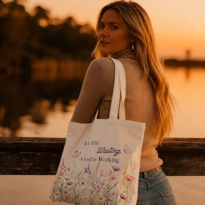 Christian Canvas Tote Bag,Christian Bags For Women. - color: White Christian Totebag-7
