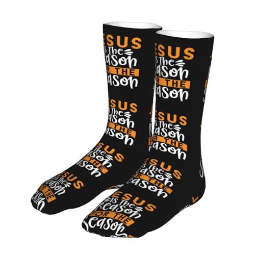 Happy New Year 2024 Unisex Sports Socks - Winter Casual Dress Fashion Socks - color: Jesus is the Reason for the Christmas Season1