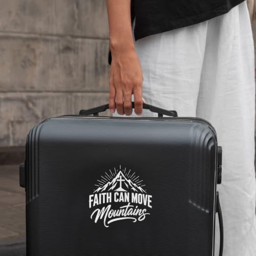 2PCS Faith Mountain UV DTF Sticker, Religious Quote Car Window Decal 10in - color: Faith Can Move