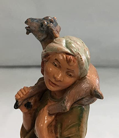 Fontanini by Roman Inc., Ethan The Shepherd, 5" Shepherd Collection, Nativity Figure and Accessories, Hand Sculpted and Painted