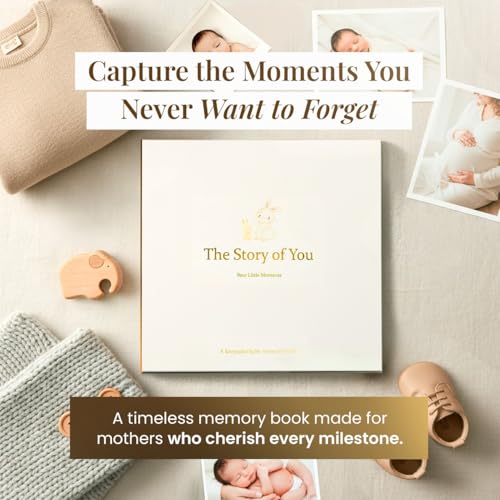 Premium Baby Memory Book for Boy or Girl, Milestone Journal & Scrapbook