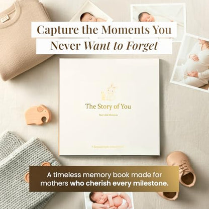 Premium Baby Memory Book for Boy or Girl, Milestone Journal & Scrapbook