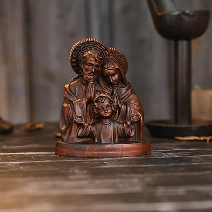 BGCarvedGrace Holy Family Wooden Statue - color: Holy Family, size: 4 Inch
