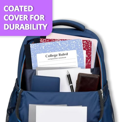 ONAVIA Composition Notebook Wide Ruled 6 Pack, 200 Pages, Marble Blue - color: Blue, size: 9.75 x 7.5"
