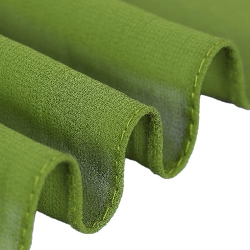 LMVERNA Solid Color Bubble Chiffon Scarf for Women Fashion Soft Hijab Long Scarfs Wrap Scarves - color: Green