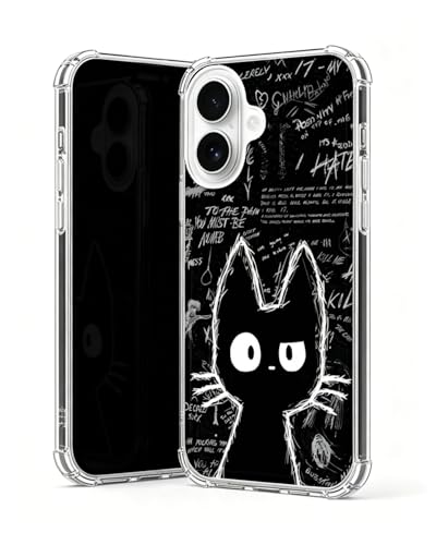 Gloomy Black Cat Graffiti Phone Case Compatible with iPhone 17 - color: Black Cat