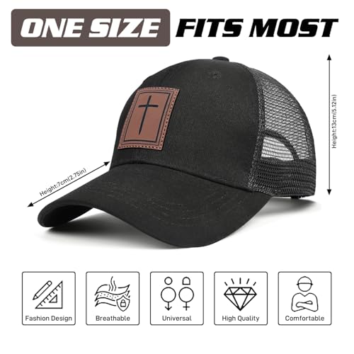 Christian Hats for Men Women, Faith Over Fear Hat - color: Cross