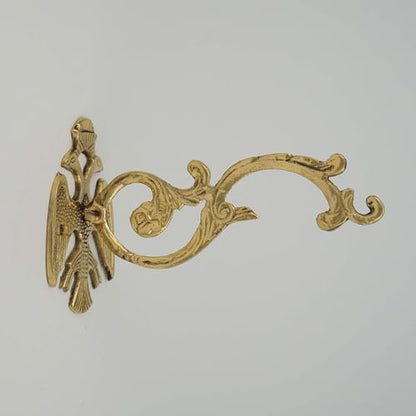 BlessedMart Byzantine Wall Mount Bracket for Orthodox Vigil Lamps 17cm (6.69″) - Metal Hook Holder for Vigil Lamps with Double-Headed Eagle Design