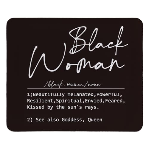 hold fizz Black Women Gifts Mouse Pad, Mouse Pad for Women Desk, Gifts for Black Women Girls, African American Gifts, Square Mouse Pad 9.5x7.9 Inch - color: Black Women