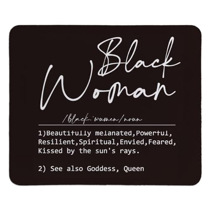 hold fizz Black Women Gifts Mouse Pad, Mouse Pad for Women Desk, Gifts for Black Women Girls, African American Gifts, Square Mouse Pad 9.5x7.9 Inch - color: Black Women