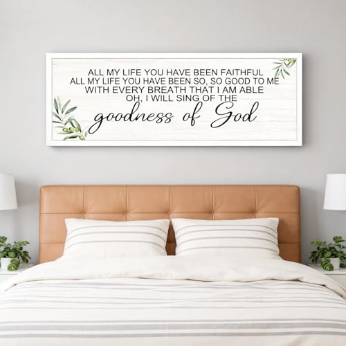 Foutcheou Goodness of God Christian Wall Decor, 40''×15'', White - color: Goodness of God White, size: 40"L x 15"W