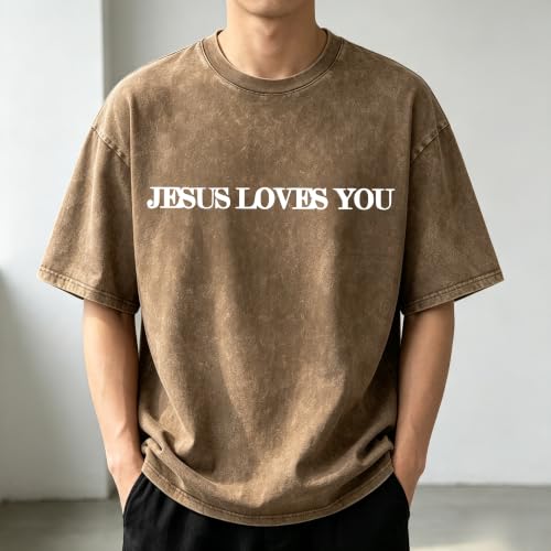 Christian Believer Faith God Religious T-Shirt Jesus Shirts for Women Men - color: Coffee Brownb, size: Small